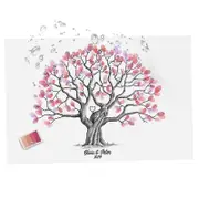 Wedding Guest Book Alternative Tree Alternative Canvas Guest Book Fingerprint Tree Waterproof Creative Diy Sign-in Book For Part