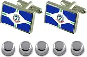 [Select Gifts] Shirt Dress Studs Limeira City Sao Paulo State Flag Cufflinks