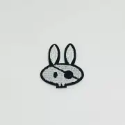 Pirate Bunny Patch — Iron On Badge Embroidered Motif — Animal Cute Rabbit