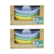 6pc Koala Dream Fun Soft Pastel Tone Silicone Bath Tug Boats for Kids 10m+