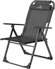 Folding Outdoor Chaise Lounge Chair,Adjustable Lightweight Portable Beach Lounge Chair for Patio,Pool,Lawn,Deck,Sunbathing,Camping Reclinging Chair(A)