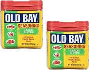 Ole Bay Seasoning - Garlic and Herb - Pack of Two - For Seafood, Poultry, Salads, and Meats - World Famous Seasoning Flavor - Smiling Sweets - Certified Kosher