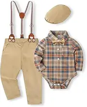 [Abolai] Baby Boys' 5 Pces Suit Dress Clothes Infant Tuxedo Sets