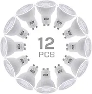 SINCELIGHT GU10 LED Light Bulb 38° Reflector, 6W, RA≈92, Cool White 6000K, Non-Dimmable, 550 Lumens Equivalent to 50W Halogen, Pack of 12