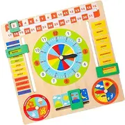 ERINGOGO Wooden Teaching Clock Boys and Girls Toys Montessori Toys for Toddlers Time Recognition