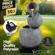 Water Feature 80CM Solar Fountain Bird Bath LED Light Panel Solar Water Pump