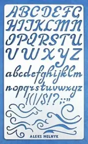 Aleks Melnyk #34.2 Metal Journal Stencil Alphabet Letters Stainless