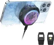 Black Shark Magnetic Cell Phone Cooler 4Pro, Portable RGB Cooling Fan, Cellphone Radiator with Removable Grip, App-Controlled Smart Temperature Control for iPhone MagSafe Series/Android/Tablet/iPad