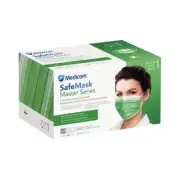 Medicom 2052 SafeMask Master Series Earloop Face Masks ASTM Level 1 Green 50/Bx