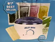 Jelly Y Wax Pro Kit Warmer 10 Applicators J.W. Beans Aloe Body Unwanted Hair