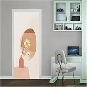 Door Stickers Unicorn Door Stickers Lovely Cartoon Animal Wallpaper Self-Adhesive PVC Wall Poster Home Children's Bedroom Decor Mural Decal (Color : Small, Size : 90x200cm)