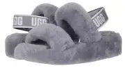 UGG Oh Yeah Women's Fluffy Soft Slide Slippers Sandals, Gray Size 8 NEW