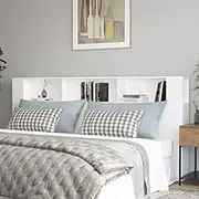Headboard Cabinet, Storage Bed Headboard Beds Head Frame White 220 cm