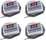 4PCS XH-W3002 10A Microcomputer Digital Temperature Controller Thermostat Control Switch with NTC 10K Thermistor Sensors Temperature Probe (220V)