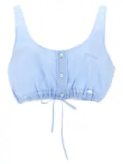[Miu Miu] Miu Miu-Logo Top Top Celeste-Donna 42IT