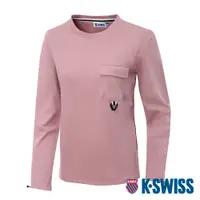 在飛比找蝦皮商城優惠-K-SWISS Pocket Tee 長袖T恤-女-粉紅