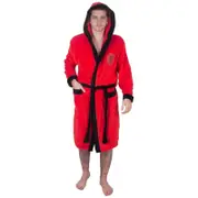 Liverpool FC Mens Dressing Gown Robe Hooded Fleece OFFICIAL Football Gift Red Large