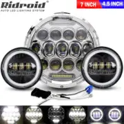 For Harley-Davidson Road King Classic FLHRC 7" LED Headlight Fog Passing Lights
