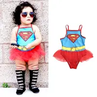 在飛比找樂天市場購物網優惠-ins 女超人 泳衣 泳裝 比基尼 紗裙 洋裝 芭蕾舞 S 