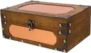 Angoily Vintage Wooden Storage Box Rustic Decorative Treasure Chest for Wedding Cards and Keepsakes Versatile Organizer for Home Decor and Collectibles Safe and Fittings