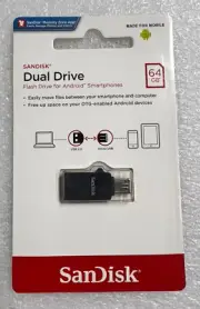 SanDisk Dual Flash Drive 64GB 3.0 micro OTG Android Phone USB