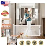 Baby and Pet Safety Mesh Gate - 24" High Retractable Design, Indoor/Outdoor Use