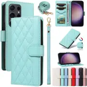For Samsung S25 S24 S23 S22 S21 S20+ Ultra Luxury Leather Wallet Case Flip Cover