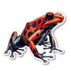 Poison Red Dart Frog Vinyl Sticker, Water Resistant, Laptop, Water Bottle