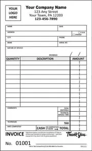 Custom Service Order Forms / 3 Part Carbonless / 4" x 7" / TMG122