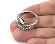Ring Adjustable Antique silver plated brass (18mm 8US inner size) 5229