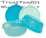 Tupperware Deluxe Modular Nesting Cereal Bowls 2.5 c Set of 2 Shades of Blue New