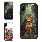 For iPhone XS 11 12 13 14 15 16 Pro Max Lightweight Case bengal cat lying flower