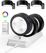 EZVALO Picture Lights for Wall with Charging Station, Rechargeable Battery Magnetic Poster Lights with 2 Color Temps & 12 RGB, Remote Dimmable Timer, Wall Decor Light for Art Display (6 Pack)
