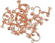 [Geardeangloow] 12 Pieces Non-Piercing Screw Earring Clip Flat Hook DIY Craft Rose Gold
