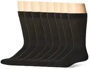 Men's Extra Wide Non-Binding Top Crew Socks with Coolmax Fiber 8 Pairs,