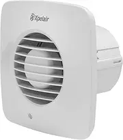 Xpelair Simply Silent DX100BS 4 Inch/100mm Simply Silent Bathroom Extractor Fan,Wall,Ceiling and Window fitting,Adjustable Twin Speed,Ghost Air Movement Technology for Quiet Running, Square,White