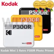 Kodak Mini 3 Retro P300R Portable Photo Printer (3x3 inches) + 8 Sheets Include