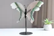 Carved Natural 20cm Agate geodes Butterfly Wings,Crystal Wing,Reiki Heal + Stand
