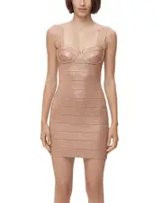 Herve Leger Disco Knit Bustier Mini Dress XS