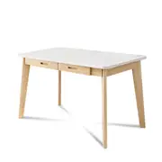 MIUZ Computer Desk Office Study Desks Laptop Table Drawers Workstation Nordic White 120x50x72cm