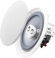Weatherproof 8" in Ceiling Dual Tweeter Single Stereo Speaker ICE800TTWRS Single