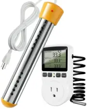 1500w Immersion Water Heater, Electric Submersible Heater with Black