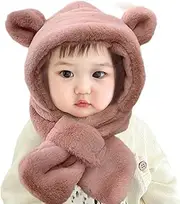 Animal Hat | Hoodie Plush Scarf, Kids Girls Warm Plush Cartoon Winter Hats Scarf Gloves with Hoodie Cap Costume Helves