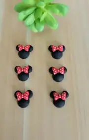10 Piece Minnie Mouse Resin Flat Backs 19x16 mm Cobochon Hair Bow Cake Toppers