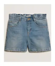 Golden Goose Kids High-Waist Distressed Denim Shorts 8Y,6Y,4Y,14Y,10Y Gray