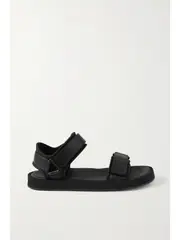 [The Row] The Row - Hook And Loop Leather And Stretch Sandals - Black - IT41 IT 41 Black