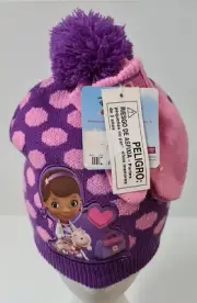 Disney Junior Doc McStuffins Beanie Gloves Girls Kids Embroidered *With Tags*