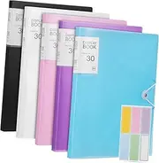 MINAOLULUS 5 Pcs Presentation Folder with Clear Plastic Sleeves Portfolio Binder for Document Organization Elegant and Versatile Includes Stickers for Business and Personal Use