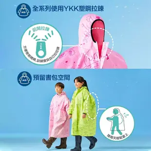 Usii 優系 零著感 高透氣排汗雨衣 兒童雨衣 高透氣排汗雨衣 兒童雨衣 綠/粉 雨衣一件式 輕便雨衣 雨衣