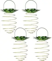 4-Pack 60LEDS Solar-Powered Pineapple Lights: Outdoor Decorative Hanging Lanterns with Handles for Gardens, Patios, Yards, and Porches - Brighten Your Path with Eco-Friendly Solar Energy (4)